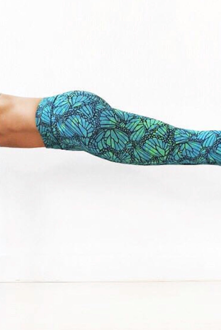 Leggings Butterfly Turquoise Green - FUNKY SIMPLICITY
