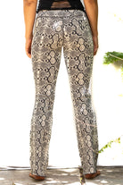 Flared leggings - Snake Cream Brown - FUNKY SIMPLICITY