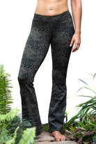 Flared Leggings - Olive Green Black Leopard - FUNKY SIMPLICITY