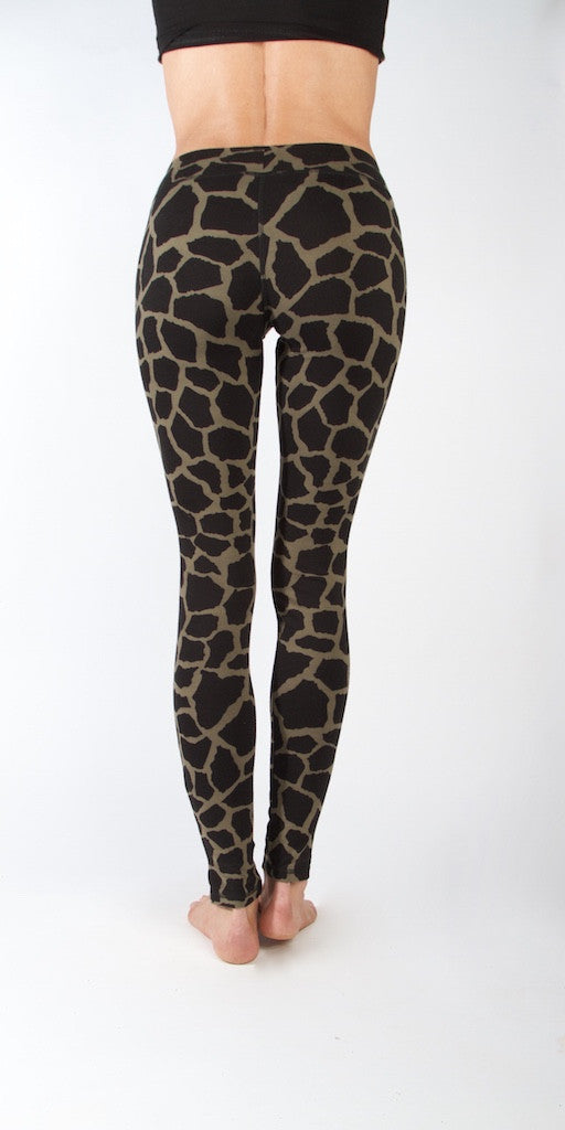 Leggings Olivegreen Black Giraffe - FUNKY SIMPLICITY