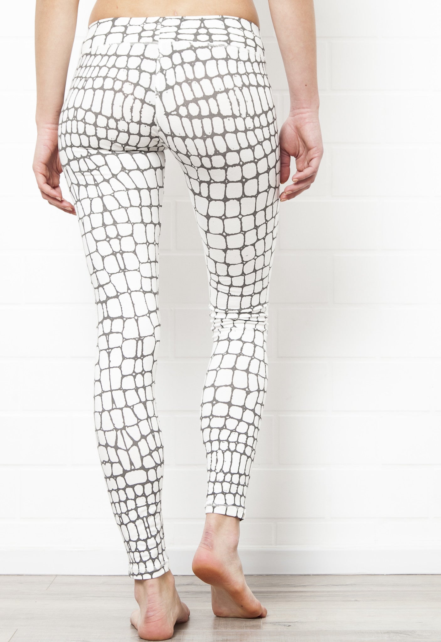 Leggings Crocodile Off White Charcoal - FUNKY SIMPLICITY