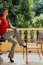 Flared Leggings - Zebra Cream Black - FUNKY SIMPLICITY