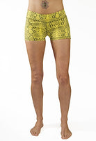 Yoga Hotpants - Yellow Grey Snake - Beach Shorts - FUNKY SIMPLICITY